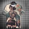 Japanese samurai samurai samurai sword tattoo girl T-shirt 3D printing universal personality anime T-shirt