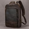 Vintage Men's Crazy Horse Leather Backpack Genuine Leather Retro Rucksack Large Classic Travel Backpack Big Laptop Computer Bag