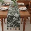 Sturdy Stitched Table Runner Floral Jacquard Runner Flower Bird Leaf Vintage with Colorful Tassels for Home Farmhouse Wedding Party Decor Soft Fabric