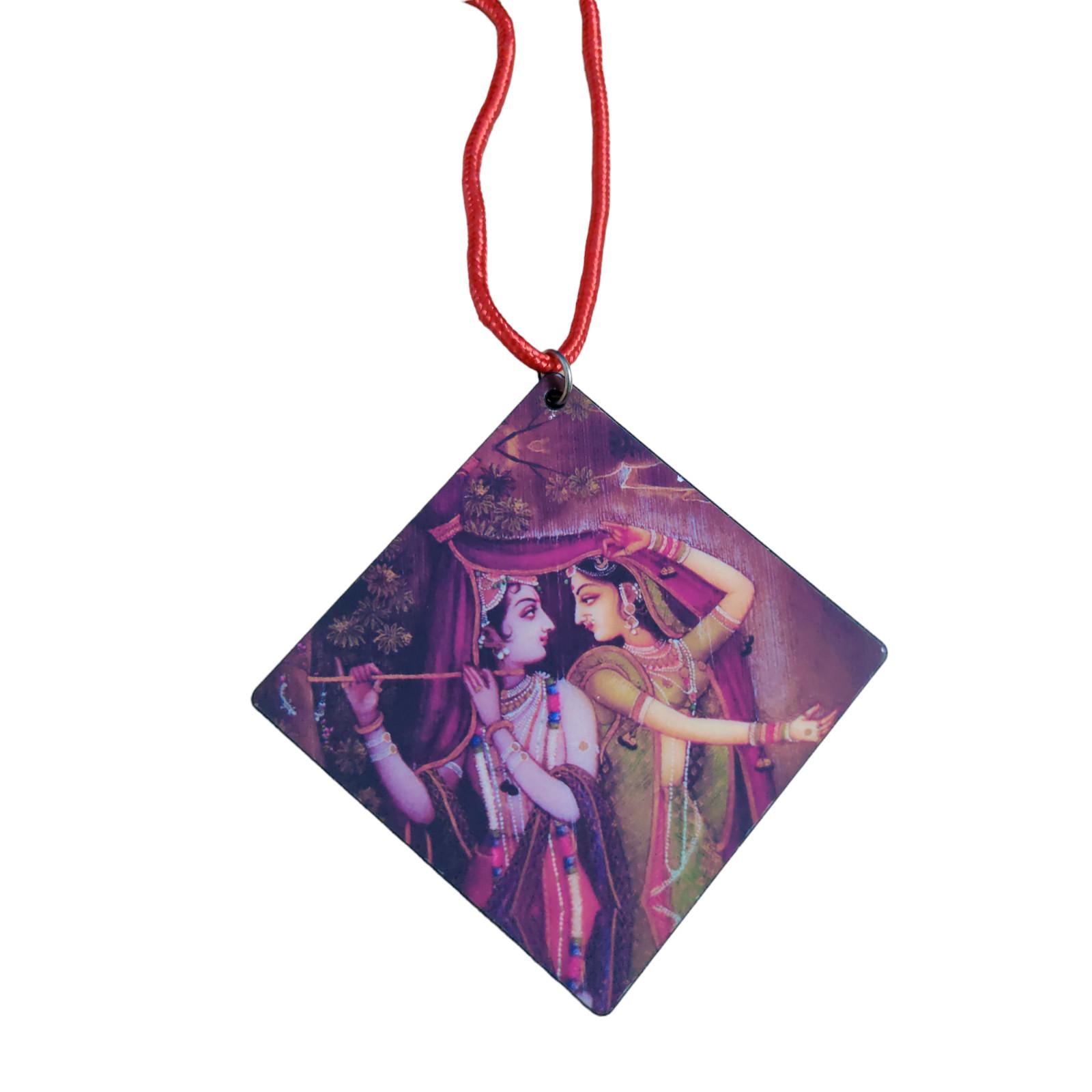 @ Индийская традиционная Радха Кришна для подвешивания в машине 3x3 дюйма Zr612-60%Скидка