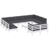 Vidaxl 12-Cz. Garden Lounge Set, With Cushions, White