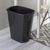 10 Gallon Plastic Rectangular Wastebasket Open Top Comfortable Handle Space Saving Ideal Kitchen Bathroom Office Indoor Use
