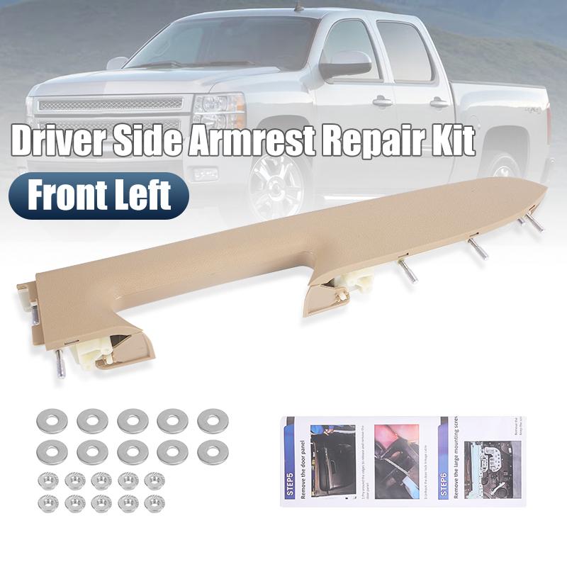 Front Left Door Armrest Repair Kit Driver For Chevy Silverado GMC Sierra 1500 2500HD 3500HD 2010-2014 22818465 20920830 20924566