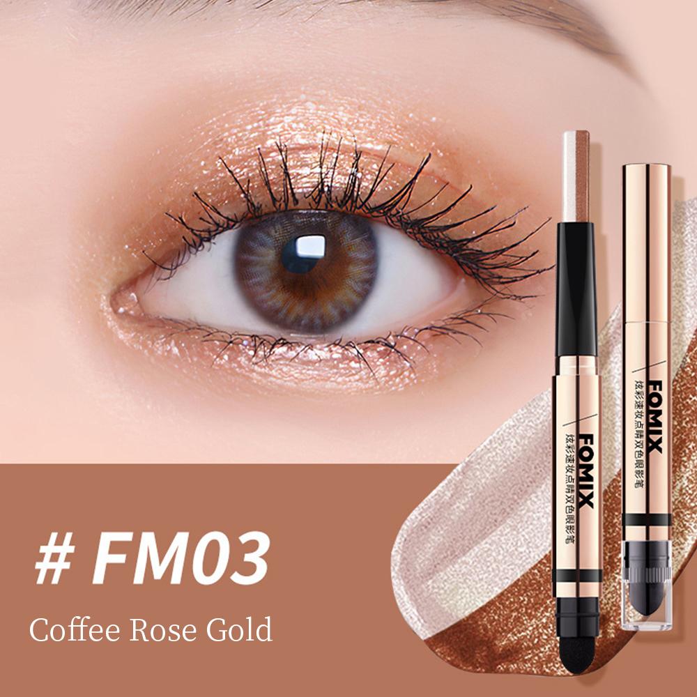 FOMIX 2-in-1 Cream Eyeshadow Stick Two Tone Eyeshadow Stick 2 Tone Cream Eyeshadow Stick Lazy Eyeshadow 2 Tone Stick