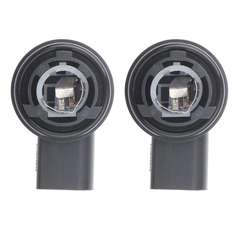 Pair 2 Pin Daytime Running Lamp Socket Base 6R0953123A for Headlight Housing Service, Black Bulb Base for P21W 1156 Lamp Assembly Repair