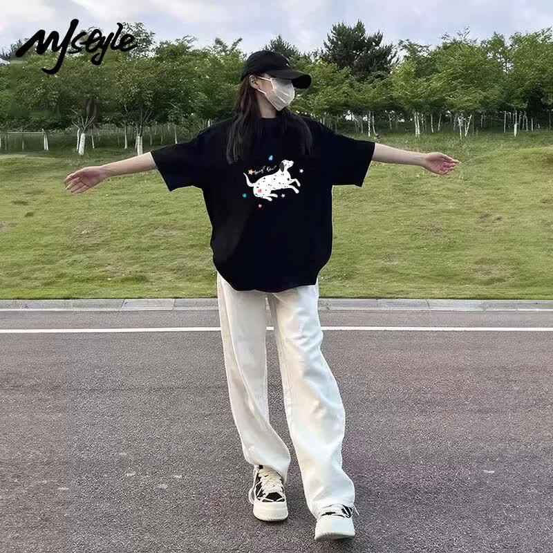 MJ STYLE Black Cotton T-shirt M
