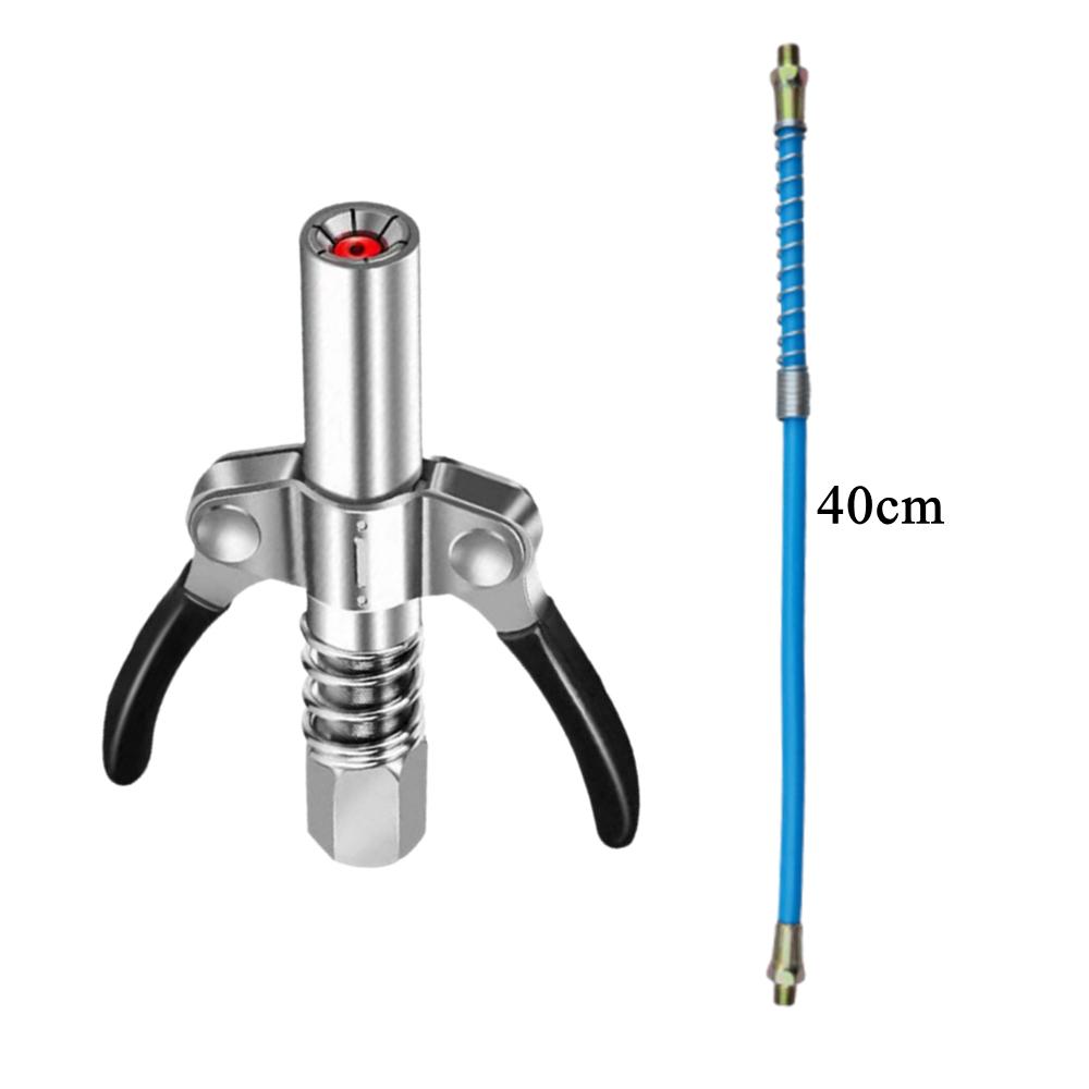 Grease Gun Coupler Oil Injector Grease Pump 40cm Spring Hose Locknlube Quick Release Lock and Lube Oil Injection Nozzle 1/8” NPT