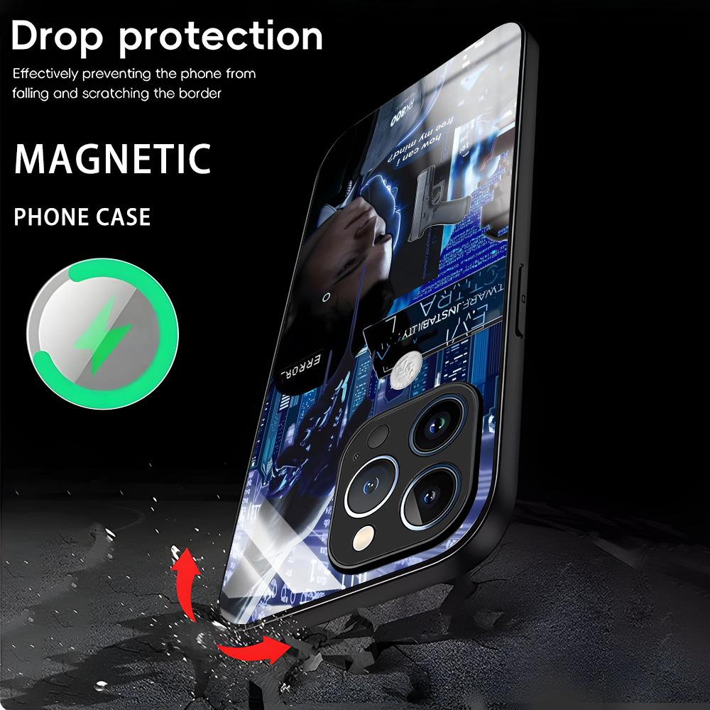 Klassisches Spiel Detroit Become Human Handyhülle Für iPhone17 16 15 14 13 12 11 X XR XS 8 Plus Mini Pro Max Glas Magnetische Hülle