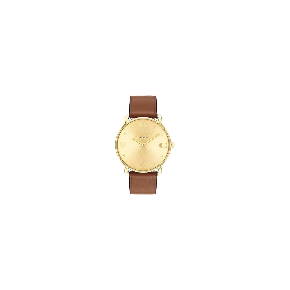 Coach Elliot Women s Watch Gold Dial Brown Leather Strap 14504201