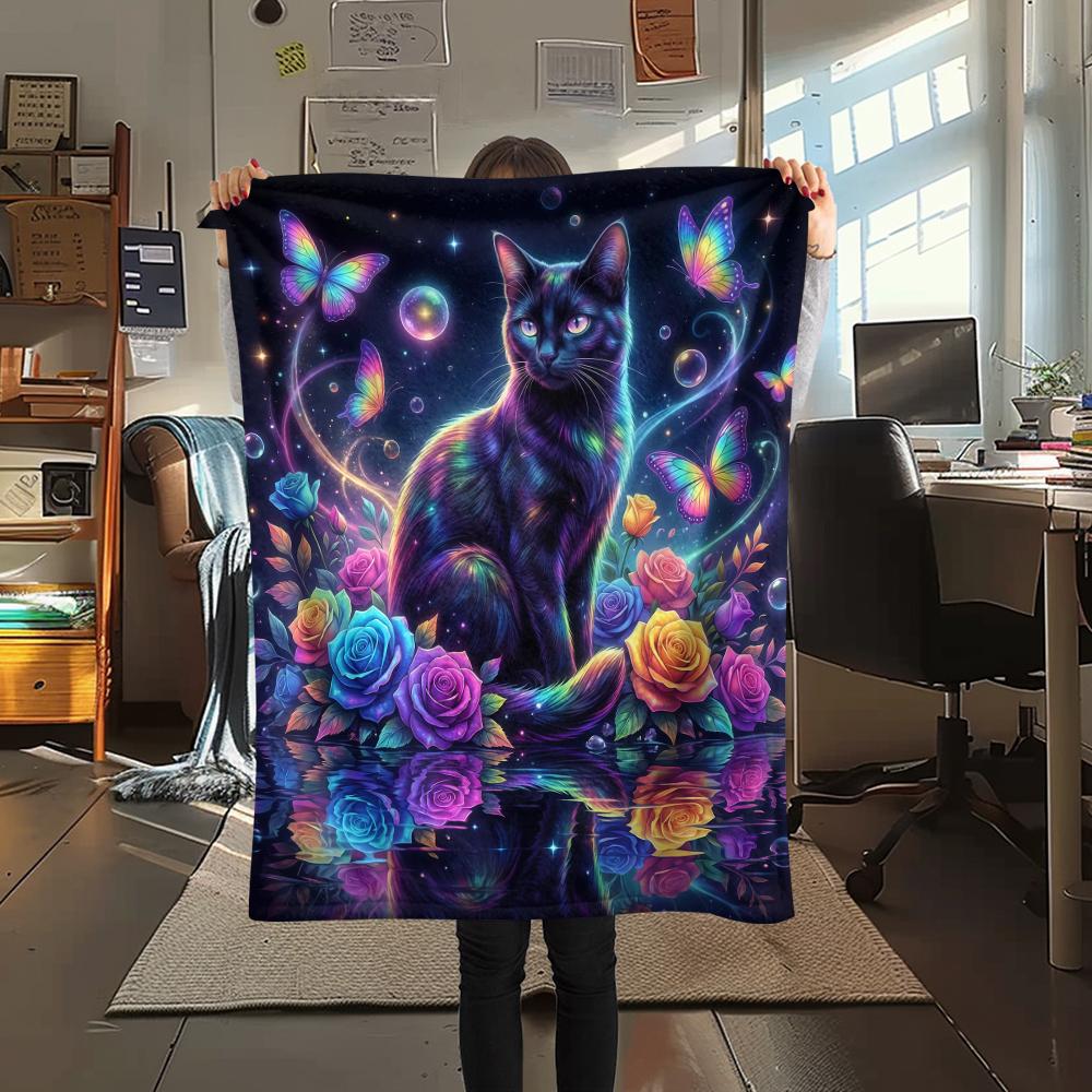 Butterfly flower animals Print Flannel Blanket,High quality Comfortable for All Seasons,Home Decor,Warmth and Comfort,Perfect for Christmas Gifts