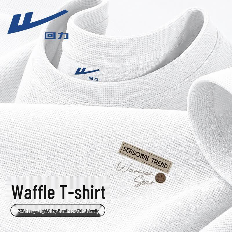 Warrior Men s Waffle Knit Anti-Wrinkle Round Neck Sports T-Shirt 3XL