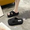 Summer new high-end fashion versatile slippers women's versatile thick-bottomed cross-word slippers