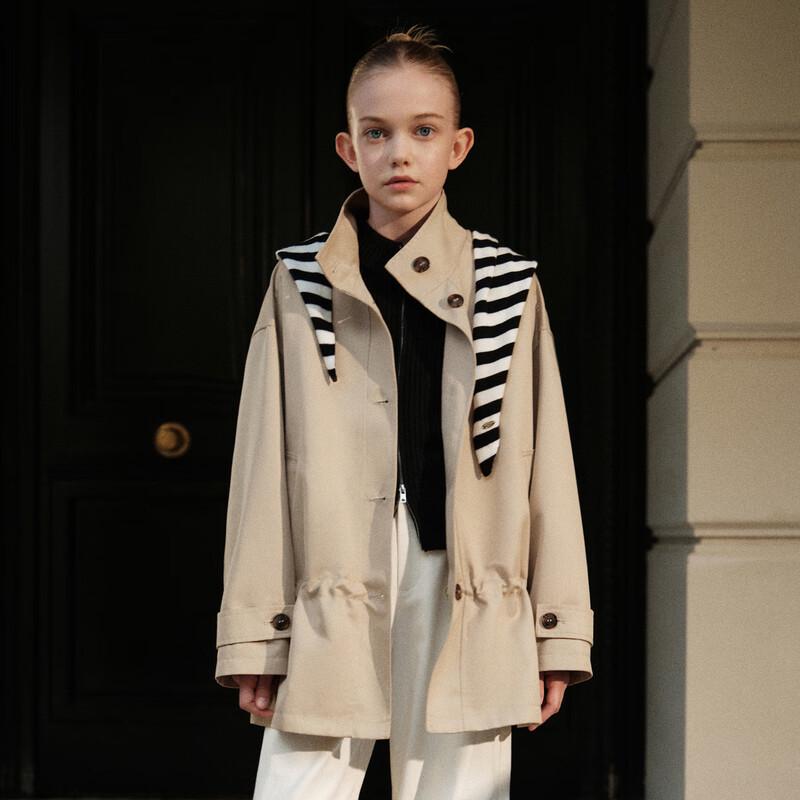 ELLE KIDS Girls  Autumn College Style Mid-Length Trench Coat 130