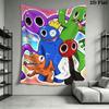 Rainbow Friends Force Wandteppich Ästhetischer Wandbehang Bedruckte Stoffdecke Dekorative Wandteppiche für Schlafzimmer Wohnzimmer Heimdekoration