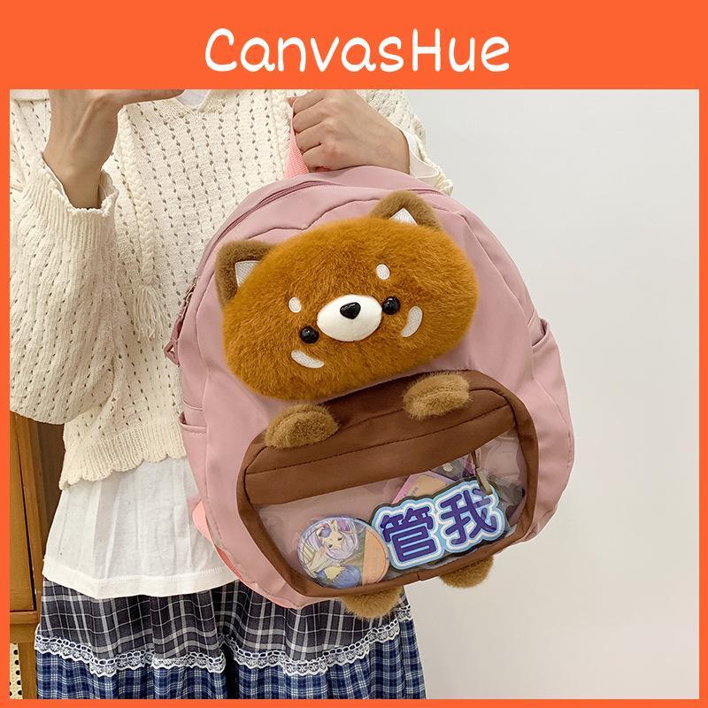 Little Plush Raccoon Cartoon Backpack With Large Capacity For Students Use