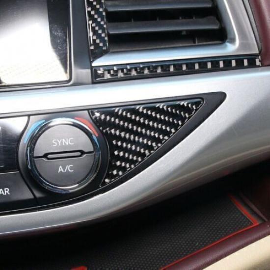 For Toyota Highlander 2014- Real Carbon Fiber Console AC Switch Cover Trim