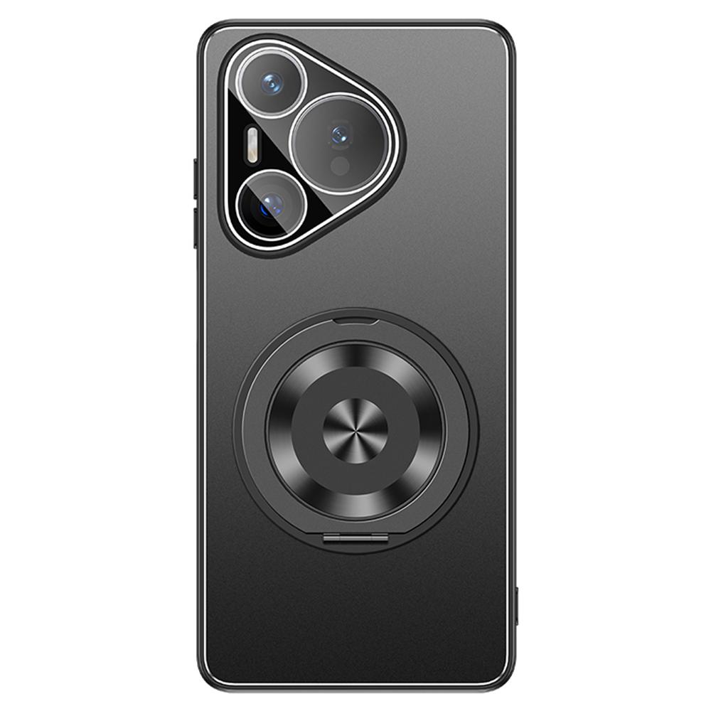 

For Huawei Pura 70 Pro/70 Pro+ Case PC+TPU Matte Kickstand Back Phone Cover with Lens Film Black