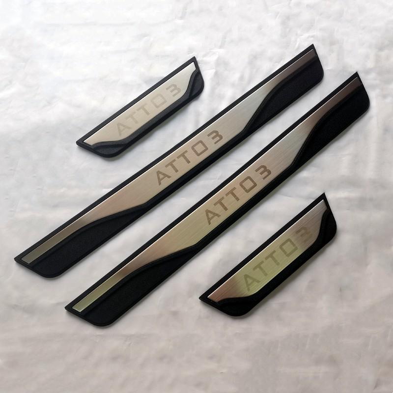 Car Door Sill Trim Protector For BYD Atto 3  2022 Pedal Strip Auto Scuff Plate Cover Stainless Steel Styling