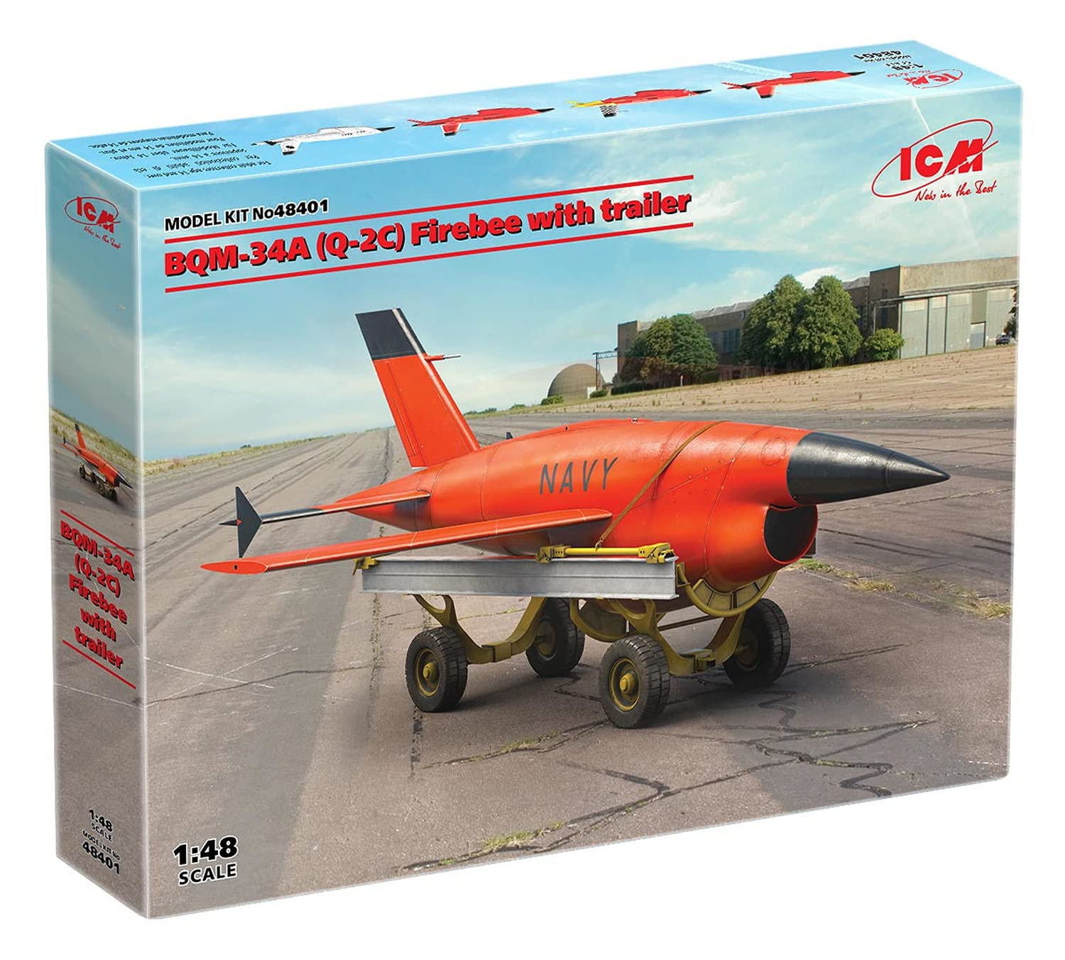 

ICM 1/48 scale US Air Force BOM-34A(Q-2C) Firebee with Trailer Plastic Model Kit 48401