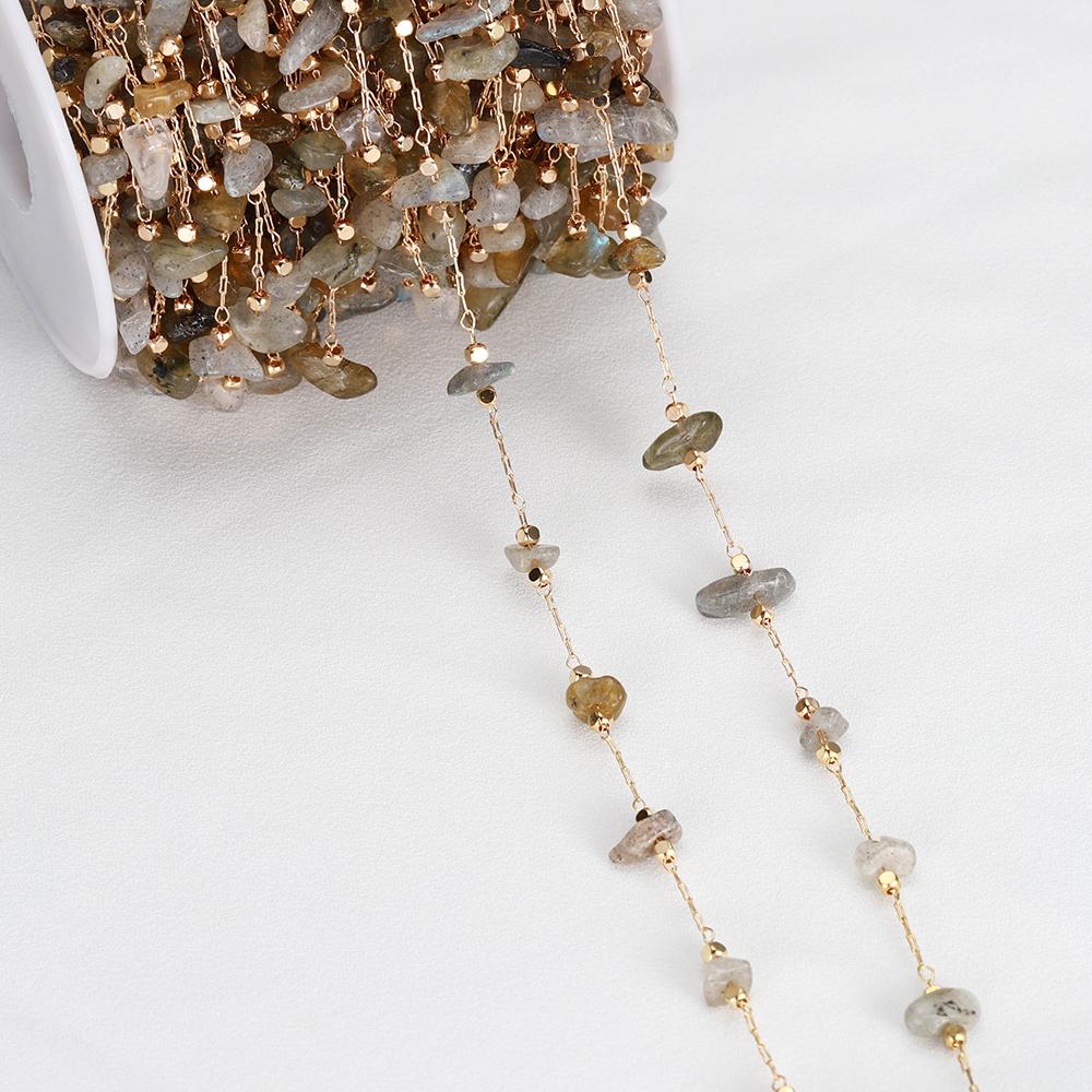 1meter Bohemian Crystal Irregular Stone Beads Beaded Chain for Handmade Bracelet Necklace Jewelry Making DIY Curtain Decoration