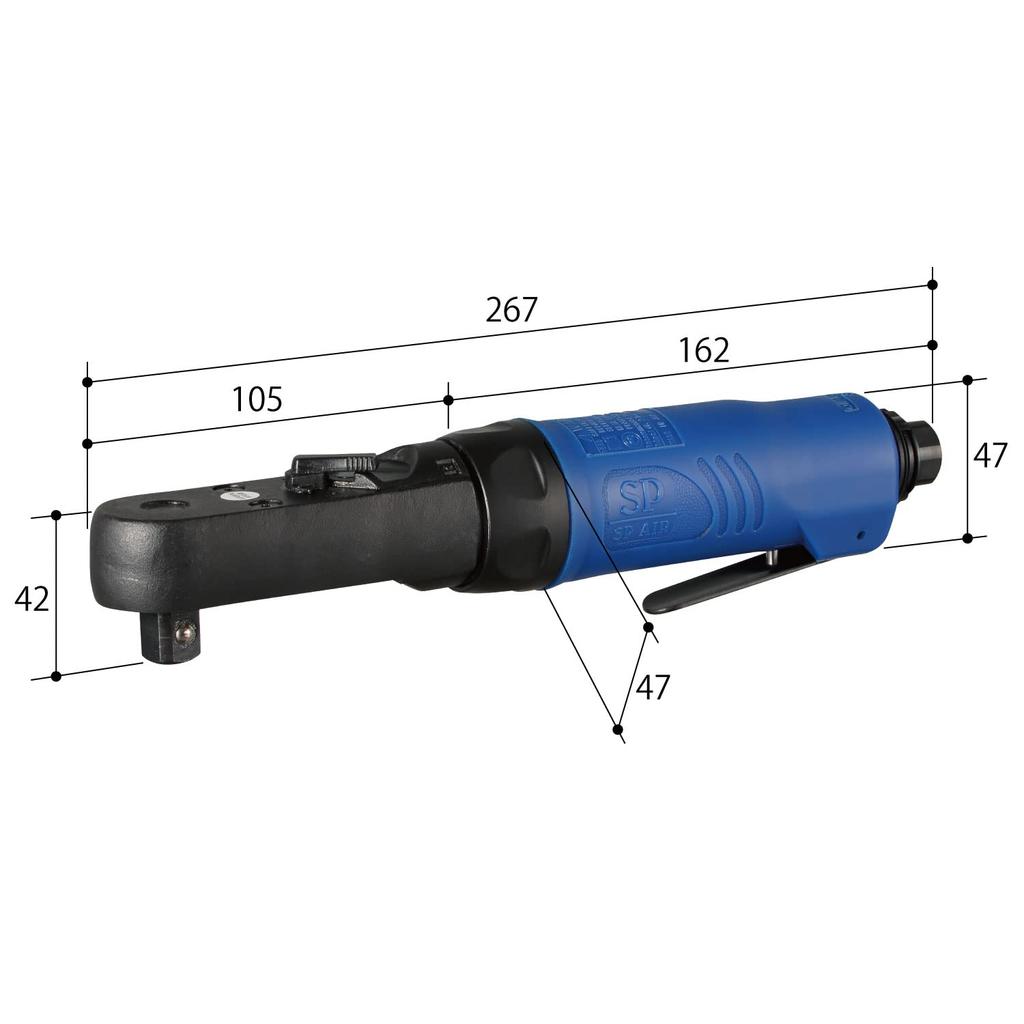 SP Air Air Ratchet Wrench Tightening Torque 30 (12.7mm square) (N m) SP-7781