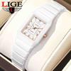 LIGE Watch Women's Wristwatch Brand Ceramic Fashion Quartz Elegant Waterproof Vintage Ultra-Thin Watch for Women Reloj De Mujer
