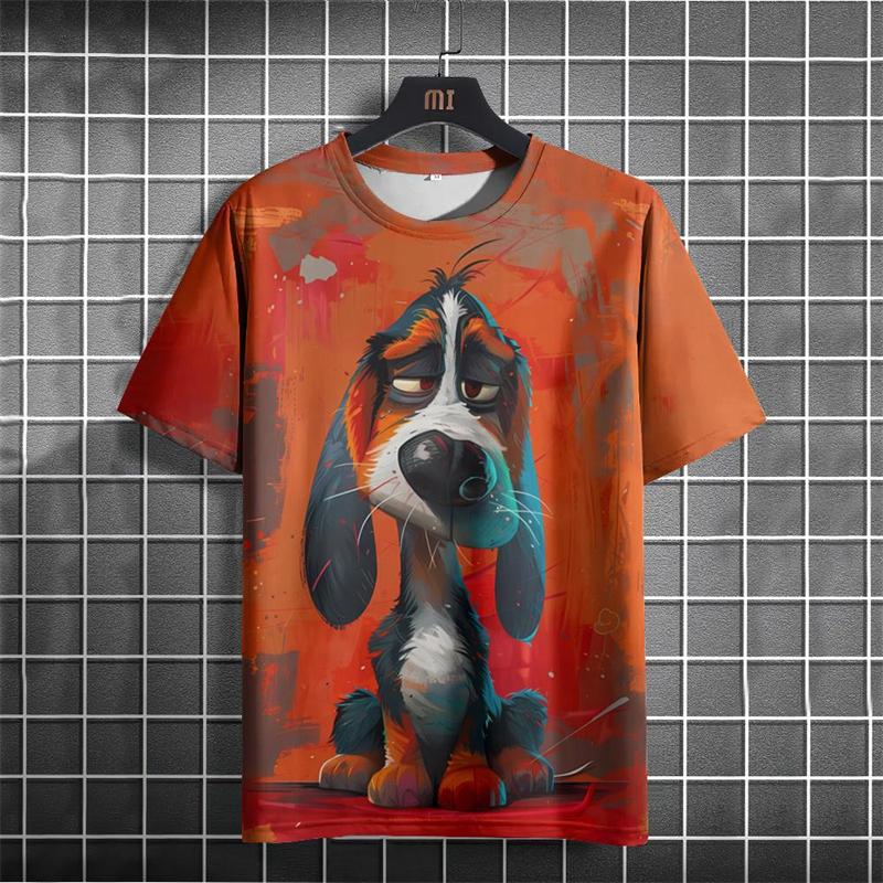 Fashion Funny Animal 3D Printed Men's T-shirt Summer Casual Loose Short Sleeve Plus Size Men and Women's Tees Tops Outdoor Streetwear