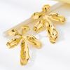 Exaggerated Metal Flowers Irregular Stud Earrings for Women Elegant Gold Color Floral Earrings with Temperament Vacation Jewelry