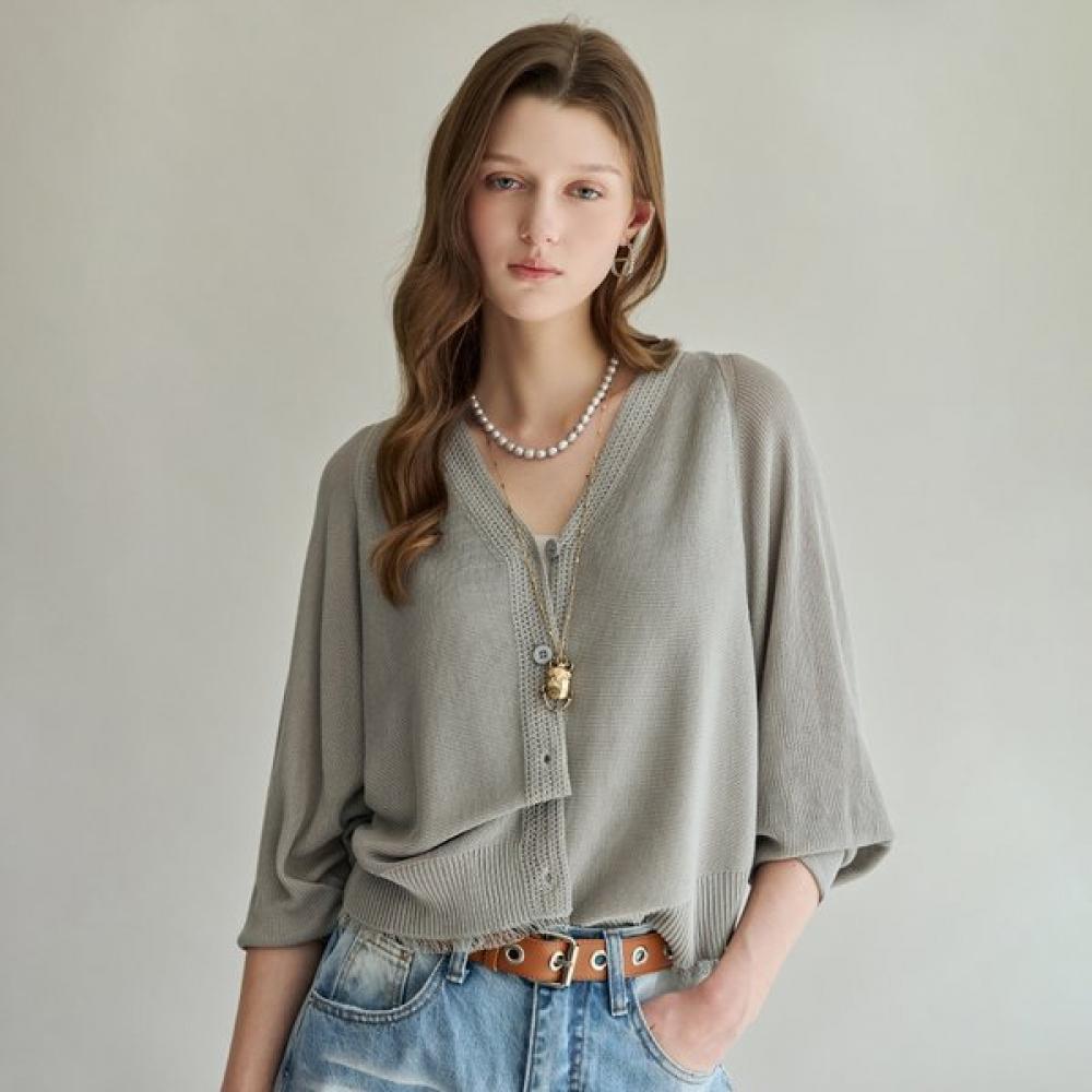 

Maxza Natural Fringe V Neck Crop Cardigan Zf06qd001na white/FREE