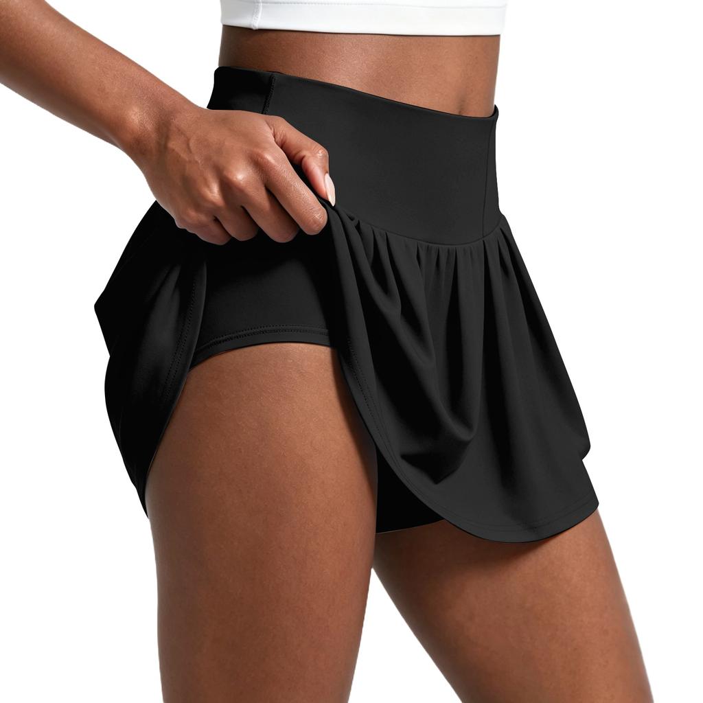 Women's Pleated Athletic Skort with Built-In Shorts High Waist Comfortable Fit Suitable for Running Yoga Tennis and Casual Wear