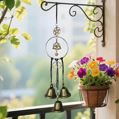 Witch Bells for Door, Vintage Wind Chimes Ornament Witches Bells for Window, Balcony, Garden for Halloween Christmas Fall
