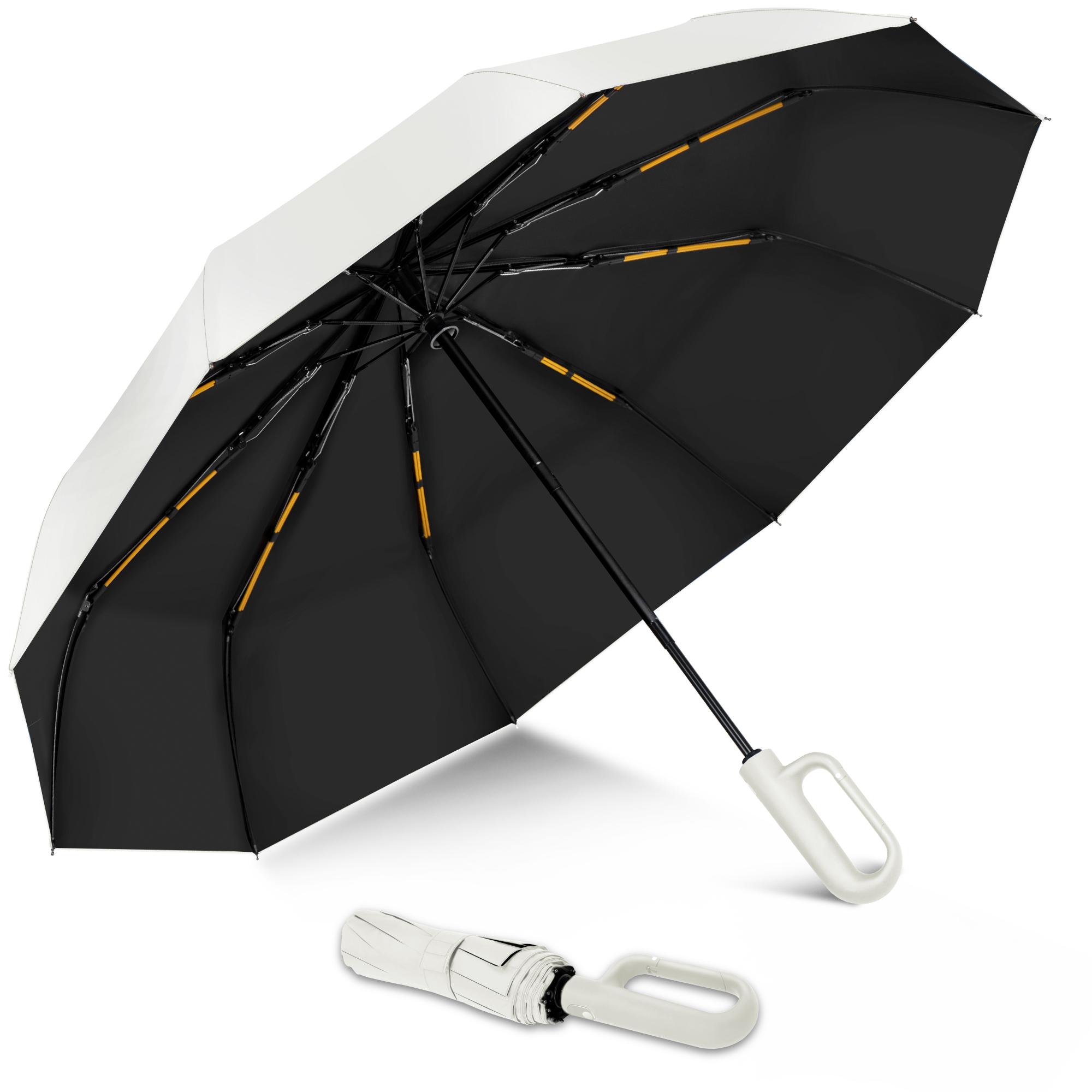 Fully Automatic Folding Hook Handle Portable Umbrella Sunshade And UV Protection Rainproof Travel Umbrella Ring-buckle Umbrella