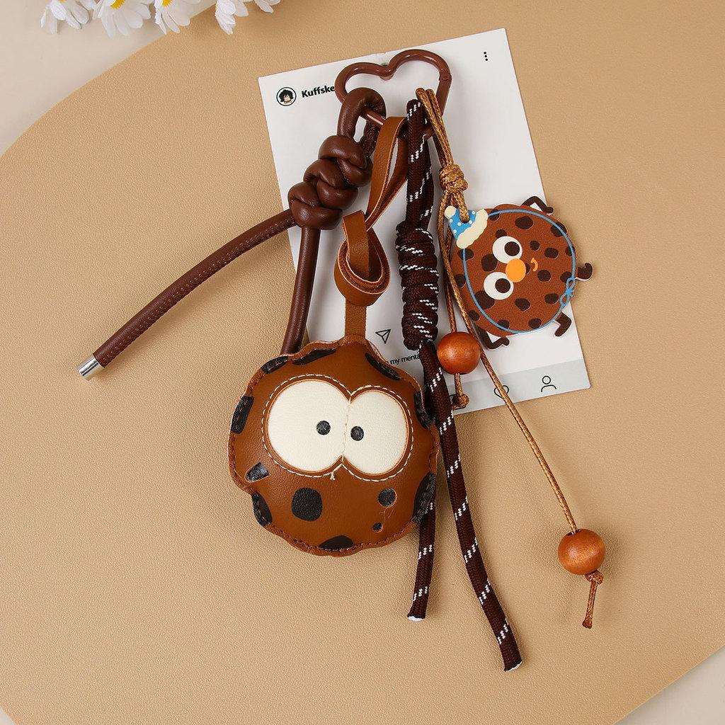 Handmade Pu Cookie Bag Charm With Fruit Pattern For Casual Daily Use