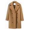 Wolljacke für Damen Übergröße Zweireihiger Mantel Umlegekragen Einfarbig Locker Thermisch Langärmelig Frühling Herbst Winter Pendeln Verabredung