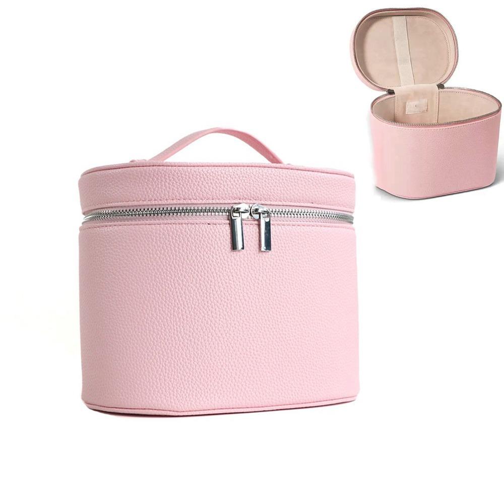 Large Capacity Cosmetic Box Internal Storage Box PU Leather Makeup Bag Zipper Closure Waterproof Travel Organizer Bag Daily Use