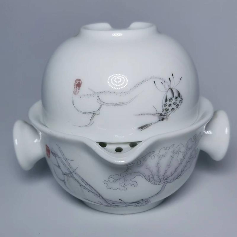 

Высококачественный керамический чайный сервиз, дорожная утварь, включает в себя 1 чайник, 1 чашку, красивый и удобный заварочный чайник, элегантный чайный сервиз в стиле кунг-фу.