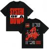 System Of A Down Trasa po UE i UK 2026 Męski Bawełniany T-shirt z Graficznym Nadrukiem Streetwear Krótki Rękaw