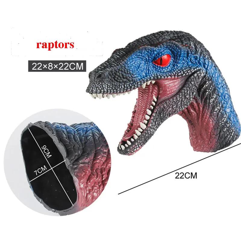 Soft Vinyl Rubber Animal Head Hand Puppet Figure Toys Gloves Model Gift Dinosaur Hand Puppet Toys For Halloween dress up