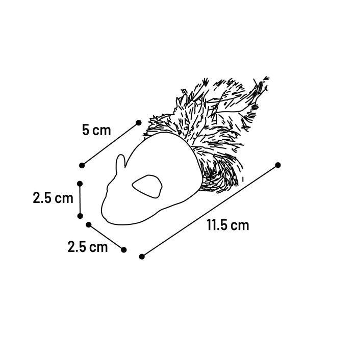 Jouet souris - EDEN - Katti - cataire comprimée - avec plumes - lot de 2