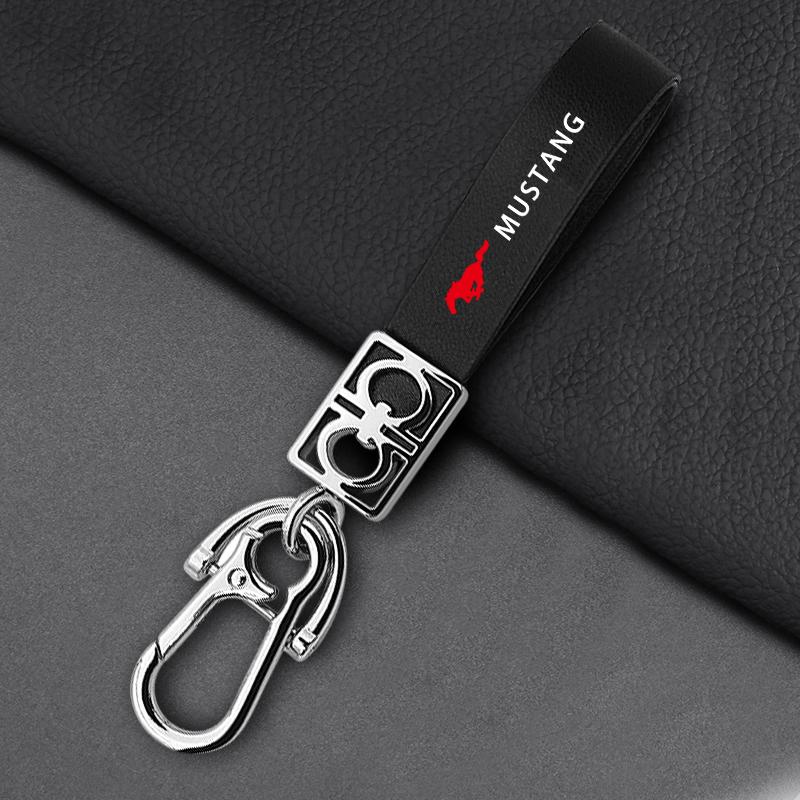 Leather Key Chain Car Keyring Pendant Keychain Decor Styling For Ford Focus 2 3 mondeo mk3 f150 fusion mustang mk7