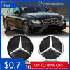 Autocollant de Voiture Bordure Noire Emblème Miroir 3D Pour Mercedes Benz Classe E W213 2016-2020 Argent Étoile Avant Calandre Emblème Logo Voiture