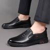 FashionFashion Leather Casual Loafers for Men Spring Autumn Soft-soled Black Men's Driving Shoes New Designer Business Dress Shoes Male