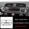 For Fiat 500 2012-2015 Accessories Real Soft Carbon Fiber Car Central Control CD Air Vent Decoration Sticker Cover Trim