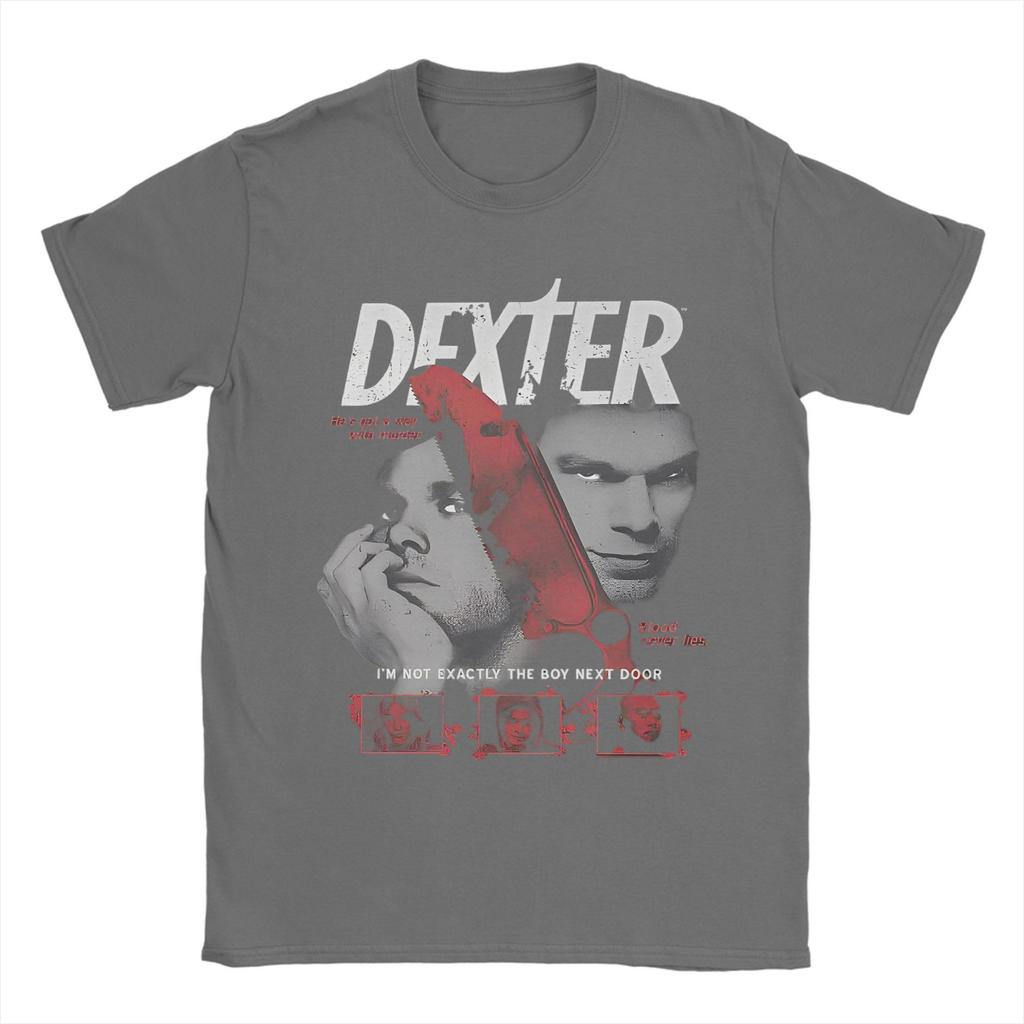 Men Dexter Morgan Movie T Shirts Crime TV Drama 100 Cotton Clothing Short Sleeve Round Collar Tee Shirt Plus Size TShirts