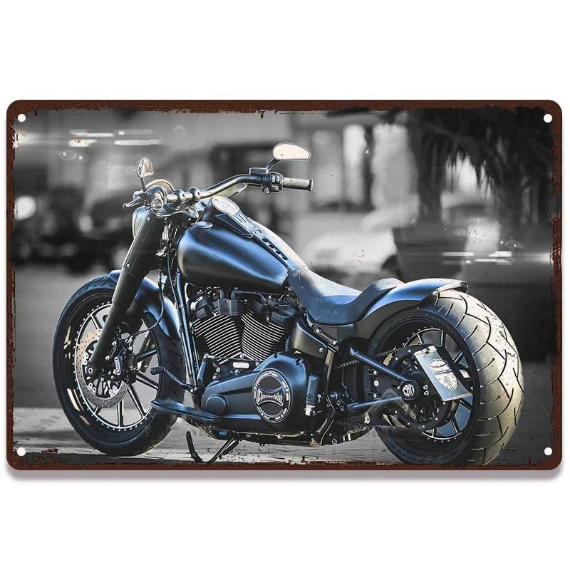 Vintage Amerikanischer Klassiker Motorrad Blechschilder Heim Wanddeko Metallschild Garage Man Cave Bar Dekorative Teller Poster