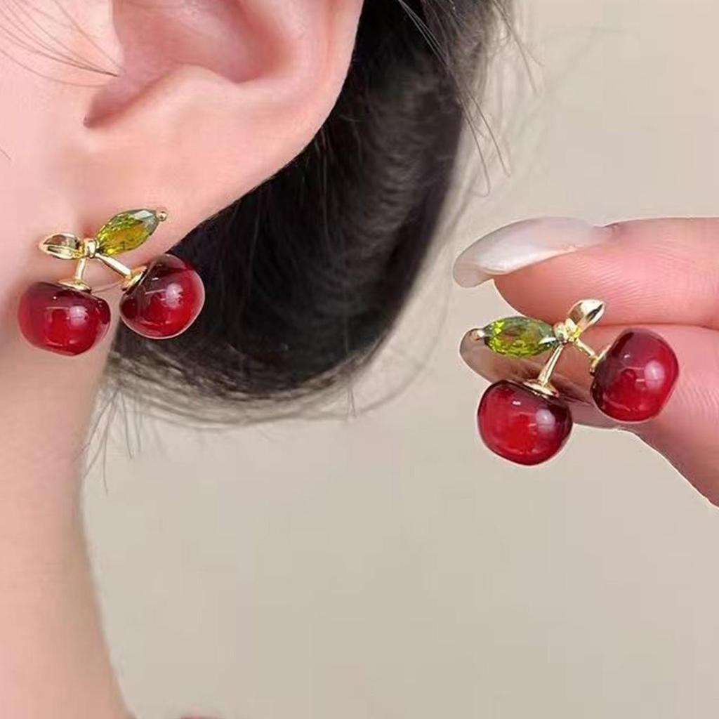 Cercei Ancola Roșu Argintiu Geometrici cu Picătură de Ulei - Modă Retro Manșete de Urechi High-End pentru Femei