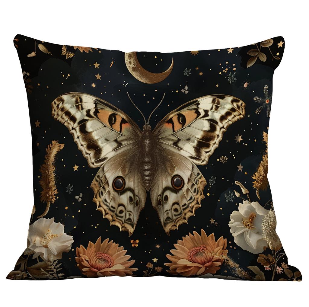 New Imitation 3d Butterfly Printed Pillowcase Retro Home Sofa Cushion Pillowcase Decoration