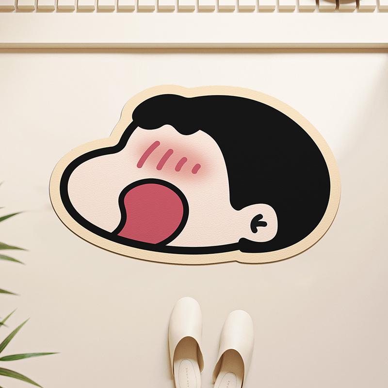 Cartoon Bathroom Non-Slip Floor Mat, Anti-Drop Diatom Mud Floor Mat, Quick-Drying Toilet Door Foot Pad, Diatom Mud 40*60cm
