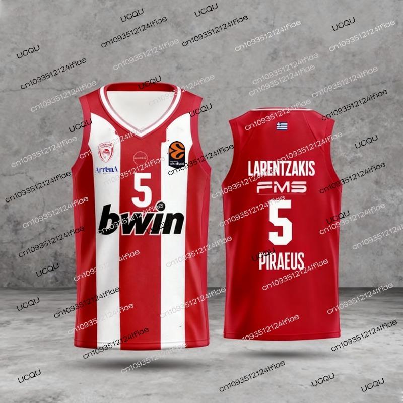 2026 Griechenland Olympiacos Basketball Trikot Weste Europäischer Wettbewerb Trikot Kinder Basketball Trikot Set Schnelltrocknendes Sportshirt