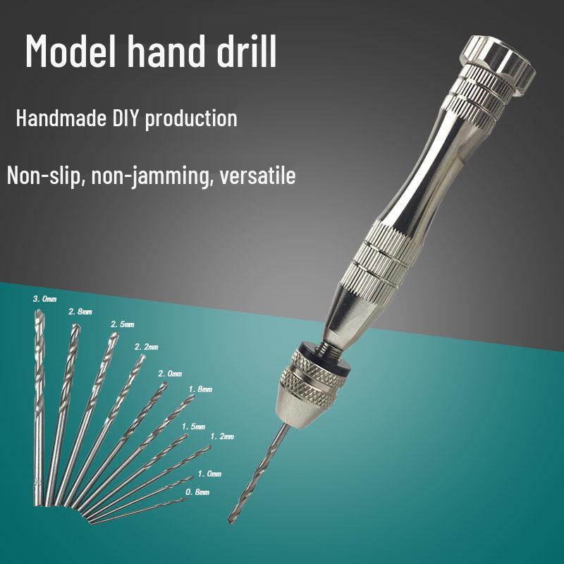 Precision Hand-Twisted Drill for Gundam Models and Hand-Painted Figures - DIY Alloy Hand Drill for Manual Drilling and Diamond Hole Punching.